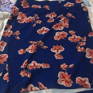 LuLaRoe Blue and Orange Pencil Skirt Knee-Length Casual